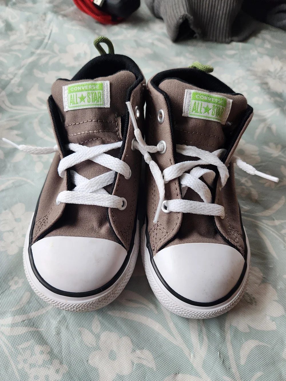 Converse Kids' Brown All Star High-Top Sneakers with White Toe